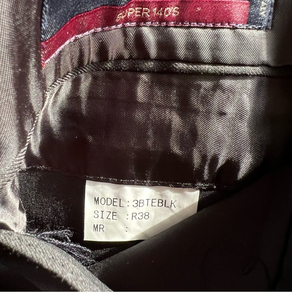 Tasso Elba 100% Wool Black Men’s Three Button Suit Size 38R Pant Size 32 - Picture 8 of 15